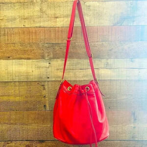 J. Crew Tillary Leather Drawstring Bucket Crossbody Bag